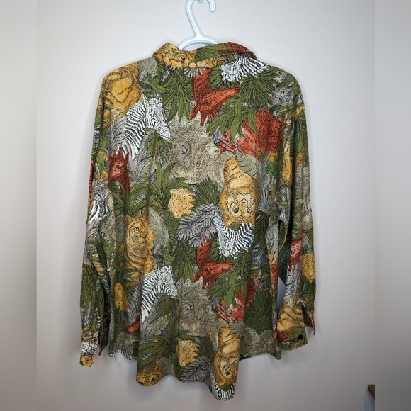 Animal Print Button-Up Shirt - Picture 2 of 7